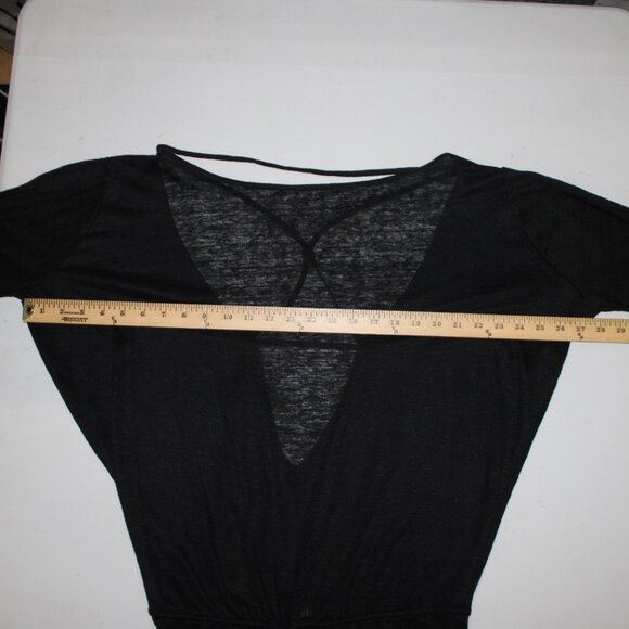 Vitamin A Romper NEW $150 Sz XS Black Sheer Open Back 100% Linen Romper - Picture 14 of 15